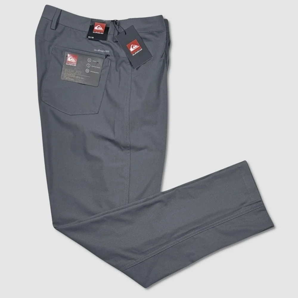 Quiksilver Stretch Tech Woven Slim Fit Pants - NWT Mens 36 x 30 Grey #49237-H10‎
